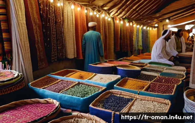 오만 무스카트 관광 - **Prompt:** "A bustling scene in Muttrah Souk, Muscat, Oman. Focus on a young woman, possibly a tour...