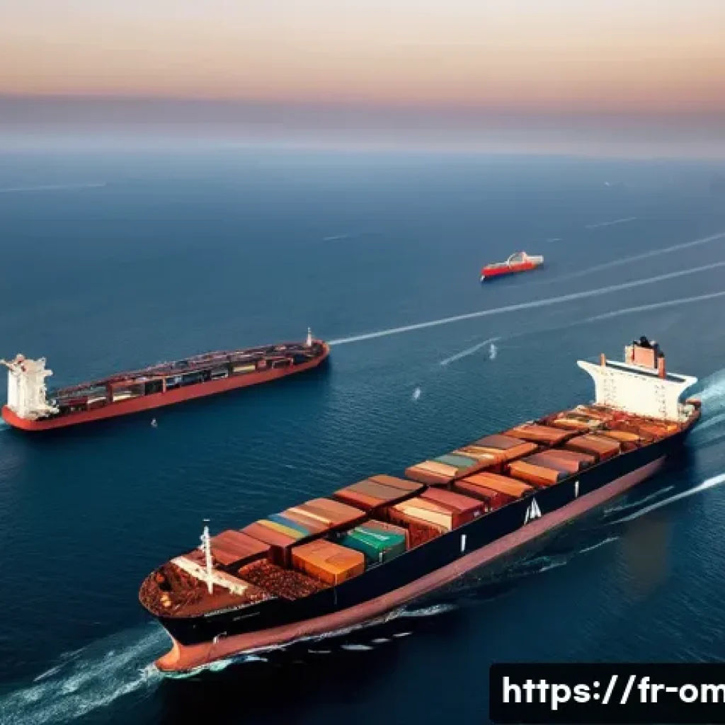 오만 페르시아만 항로 - A highly detailed aerial view of the strategic maritime corridor between the Arabian Peninsula and I...