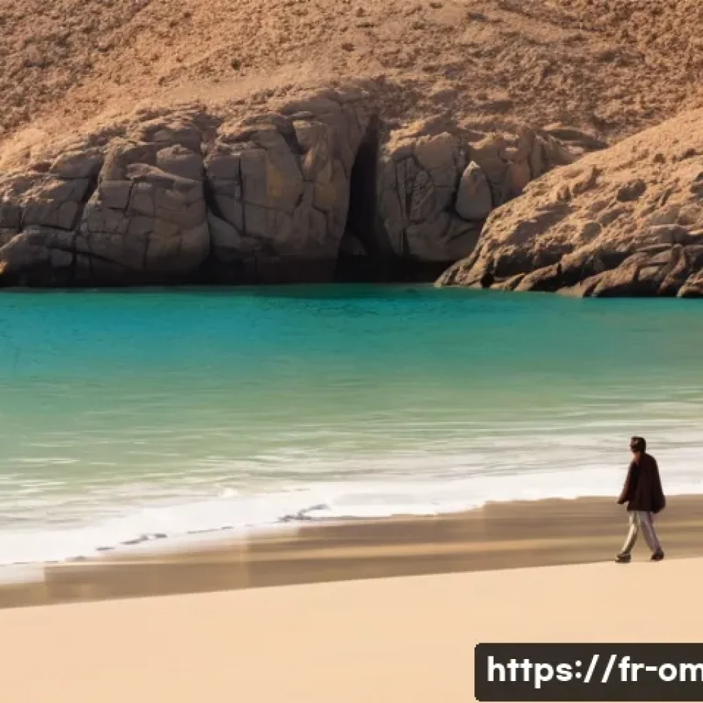 오만의 환경 보호 노력 - A serene coastal nature reserve scene at Ras Al Jinz in Oman during sunrise, showcasing a sandy beac...